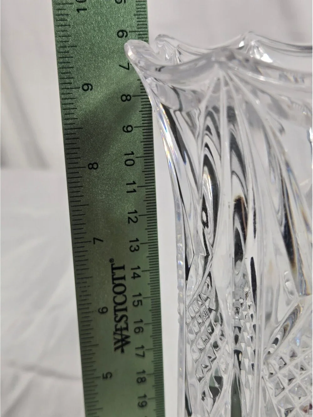 Vintage Cut Crystal Footed Vase 9.5